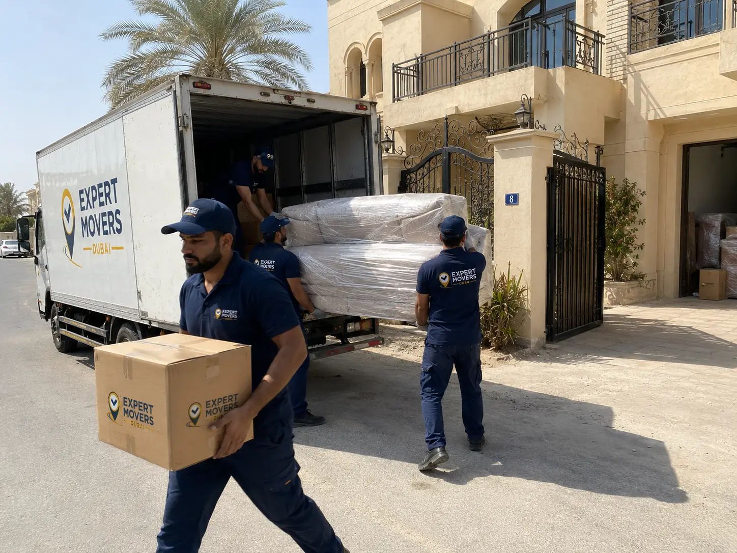 service-1 Movers and packers Dubai loading furniture from a villa