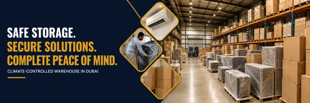 Storage services Dubai climate controlled AC storage banner
