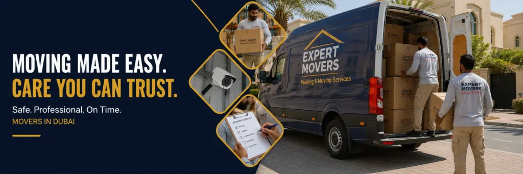 Storage services Dubai pickup and delivery process banner 