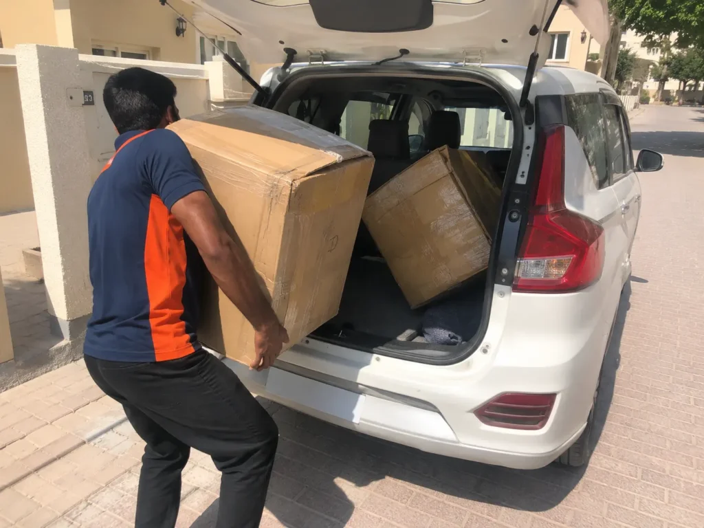DIY moving Dubai loading a rented van