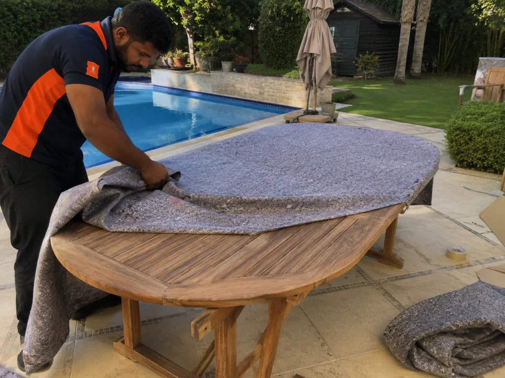 Movers and packers in Damac Hills garden and pool furniture
