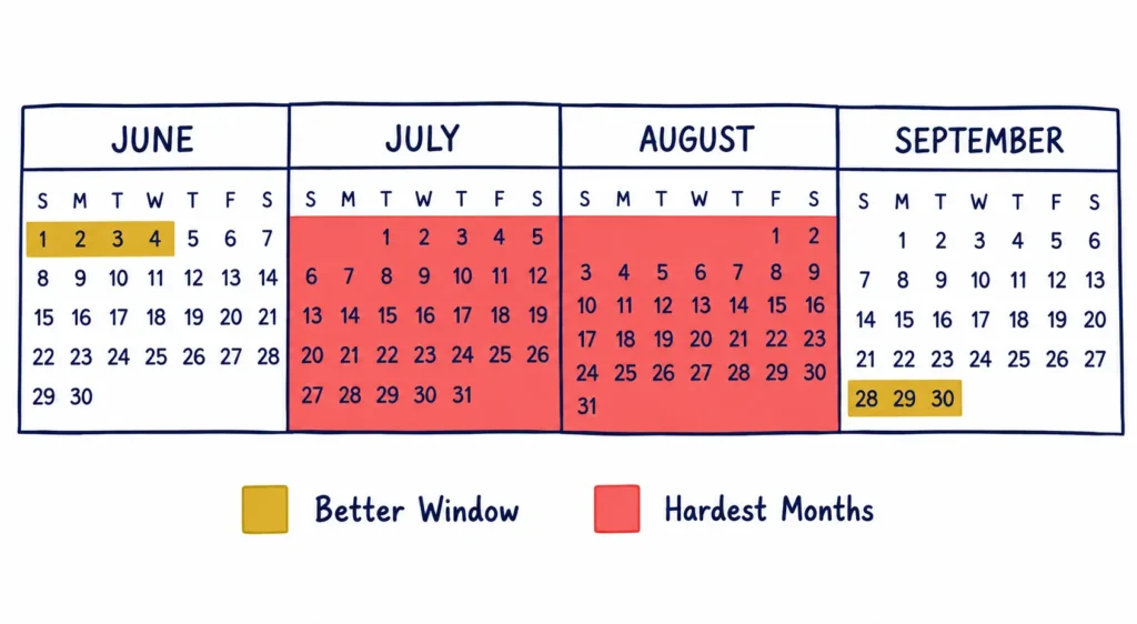Summer moving Dubai best and worst months calendar