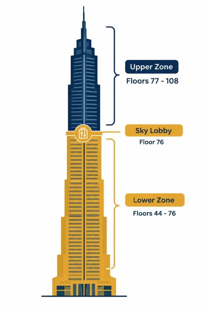 Movers and packers in Burj Khalifa Sky Lobby elevator zones