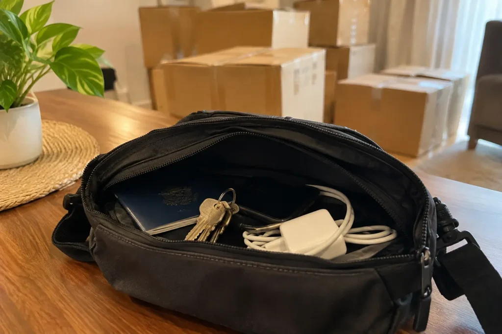 Essentials bag to keep with you on moving day Dubai