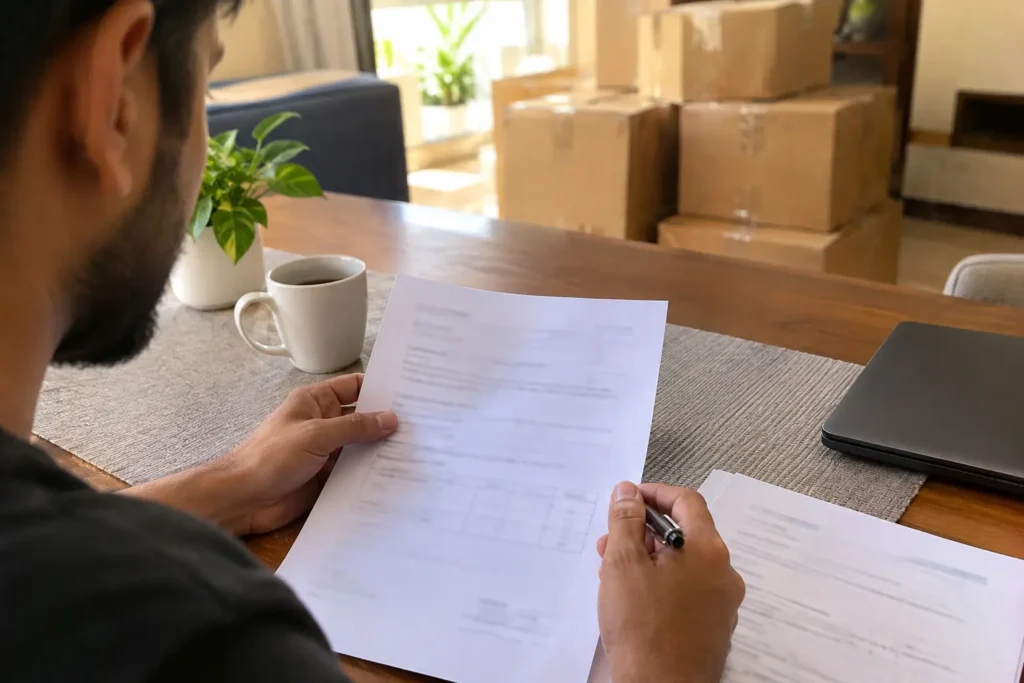 Reviewing a written itemised moving quote in Dubai