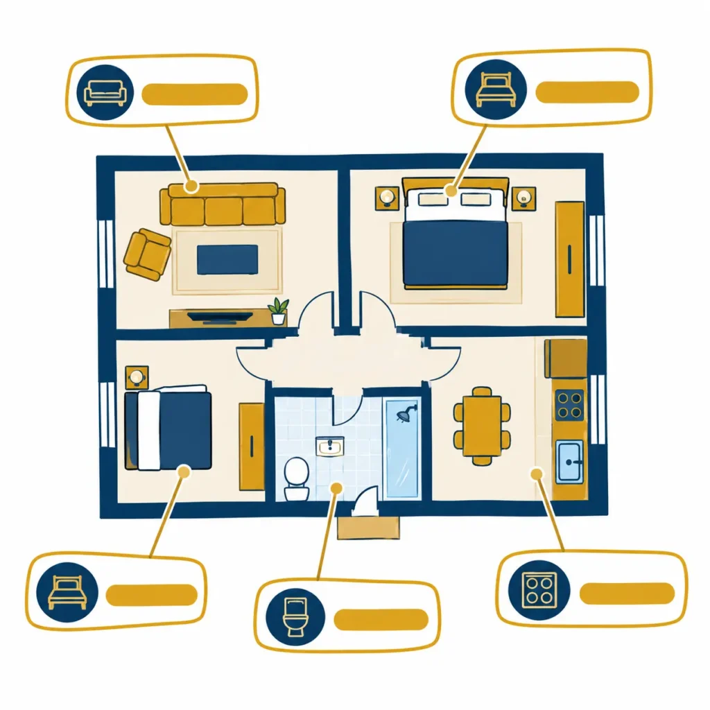 Room by room count of villa moving boxes